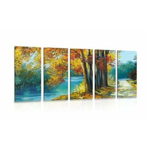 5-részes kép festett fák őszi színekben kép