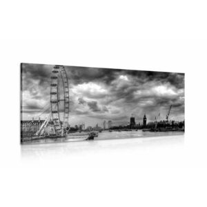 Egyedi London és a Temze folyó fekete-fehérben kép