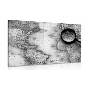 Kép fekete fehér térkép nagyítóval kép