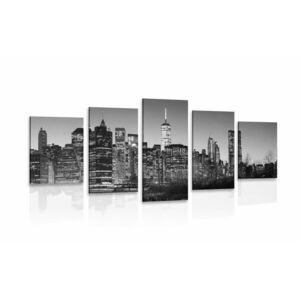 5 részes kép New York központ fekete fehérben kép