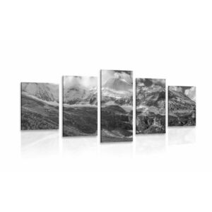 5 részes fenséges hegyi táj fekete fehérben kép