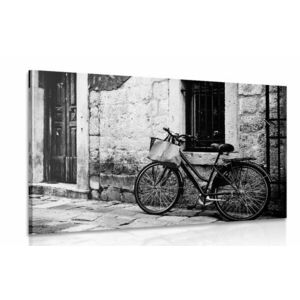 Kép retro bicikli fekete fehérben kép