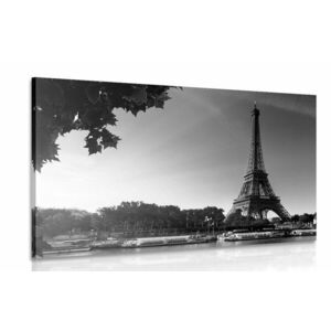 Kép őszi Párizs fekete fehérben kép