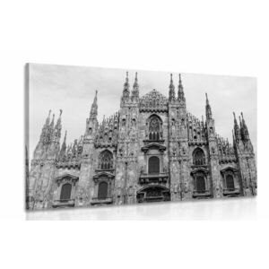 Kép katedrál Milánóban fekete fehérben kép
