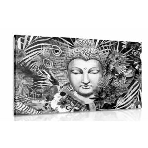 Kép Buddha exotikus háttéren fekete fehérben kép