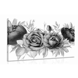 Kép lenyűgöző virág kombináció fekete fehérben kép