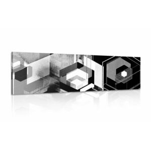 Kép futurikus geometria fekete fehérben kép
