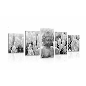 5-részes kép Budha fekete fehérben kép