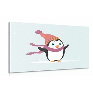 Kép aranyos pingvin sapkában kép