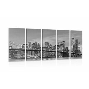 5-részes kép csodás Brooklyn híd fekete fehérben kép