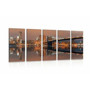 5-részes kép Manhattan tükörkép vízben kép