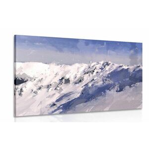 Kép olajfestmény havas hegyekről kép