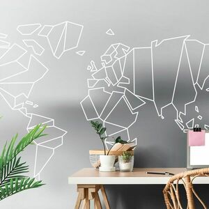 Tapéta stilizált világtérkép fekete fehérben kép