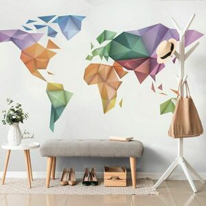 Tapéta színes világtérkép origami stílusban kép