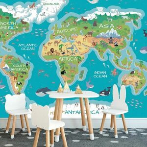 Tapéta földrajzi világtérkép gyerekeknek kép