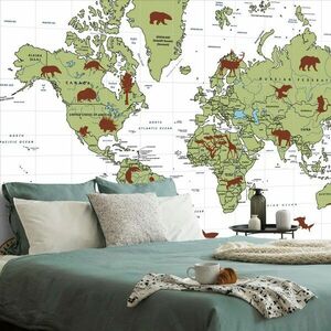 Tapeta világtérkép állatokkal kép