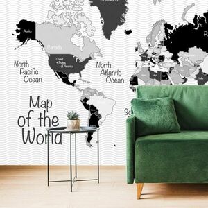 Tapéta stílusos térkép fekete fehérben kép