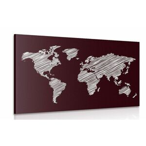 Kép kijelölt világ térkép bordó háttéren kép