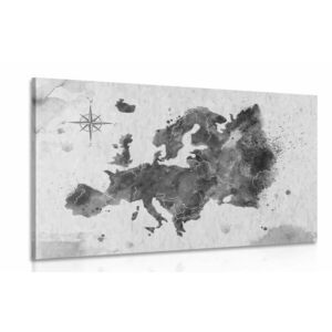 Kép Európa retró térképe fekete fehérben kép