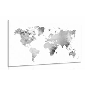 Kép világ térkép fekete fehérben viýfestmény kivitelben kép