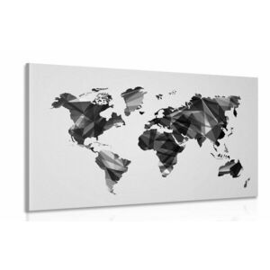 Kép világ térkép vektorgrafikus kivitelben fekete fehérben kép