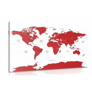 Kép világ térkép egyes államokkal piros színben kép