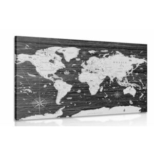 Kép fekete fehér térkép fa háttérrel kép