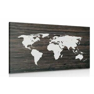 Kép világ térkép fa háttéren kép
