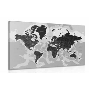 Kép világ térkép fekete fehérben kép
