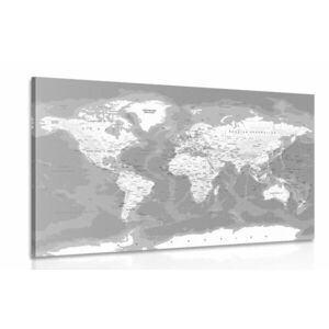 Kép stílusos fekete fehér világ térkép kép