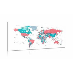 Kép világtérkép pasztell színekben kép