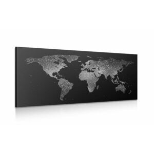 Kép éjjeli világtérkép fekete fehérben kép
