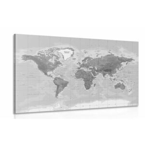 Kép csodás fekete fehér világtérkép kép