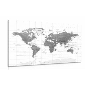 Kép csodás világtérkép fekete fehérben kép