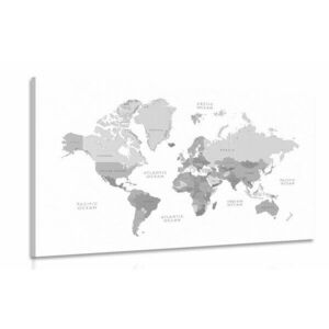 Kép fekete fehér világtérkép vintage kivitelben kép