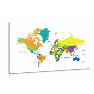 Kép színes világtérkép fahér háttérrel kép