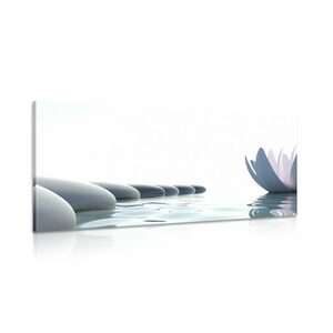 Kép lótusz virág Zen kövekkel kép