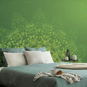 Tapéta modern mandala elemek a zöld árnyalataiban kép
