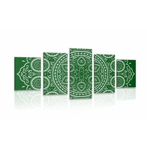 5 részes kép etnikus Mandala zöld kivitelben kép