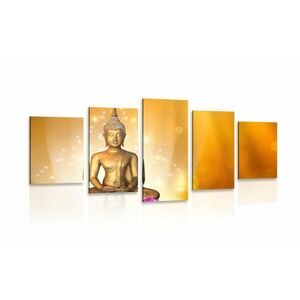 5 részes kép Budha szobor lótusz virágon kép
