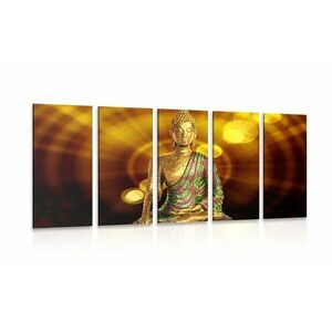 5-részes kép Buddha szobor absztrakt háttéren kép