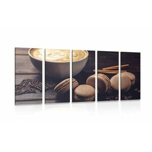 5-részes kép kávé és csokis macaroons kép