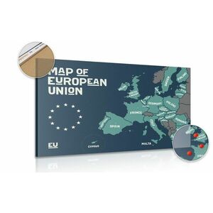 Parafa kép oktatási térkép, amelyen az Európai Unió országainak nevei vannak feltüntetve kép
