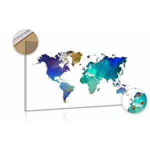 Parafa kép világ térkép színes akvarell kivitelben kép