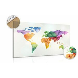 Parafa kép színes világ térkép origami stílusban kép