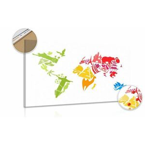 Parafa kép világ térkép kontinensek szimbolumával kép