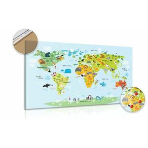 Parafa kép gyermek világ térkép álatokkal kép