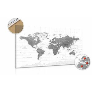 Parafa kép csodálatos világ térkép fekete fehérben kép