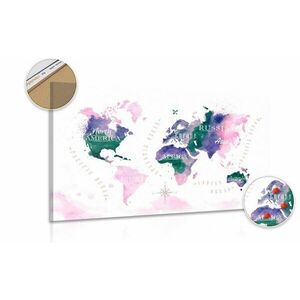 Parafa kép világ térkép akvarell kivitelben kép
