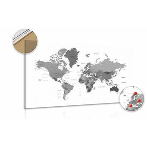 Parafa kép világ térkép fekete fehérben kép